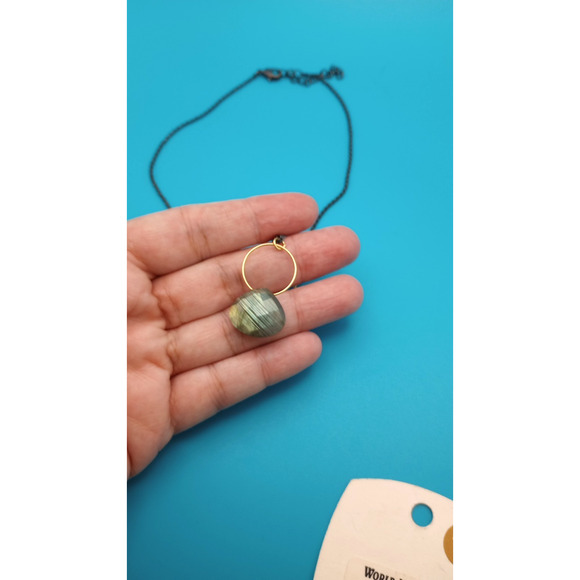 World Market Semi Precious Stones Necklace Earring Set Green - Picture 8 of 10